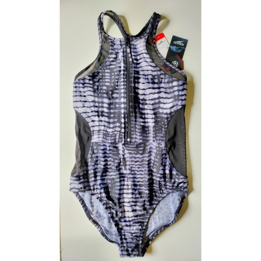 Speedo NWT Power Flex One Piece Swimsuit Small